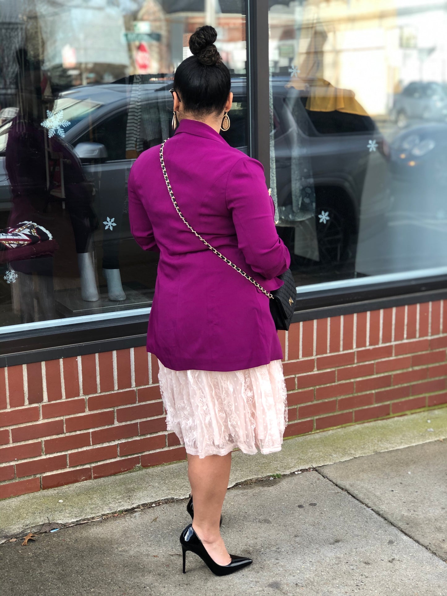 Magenta Double Breasted Blazer