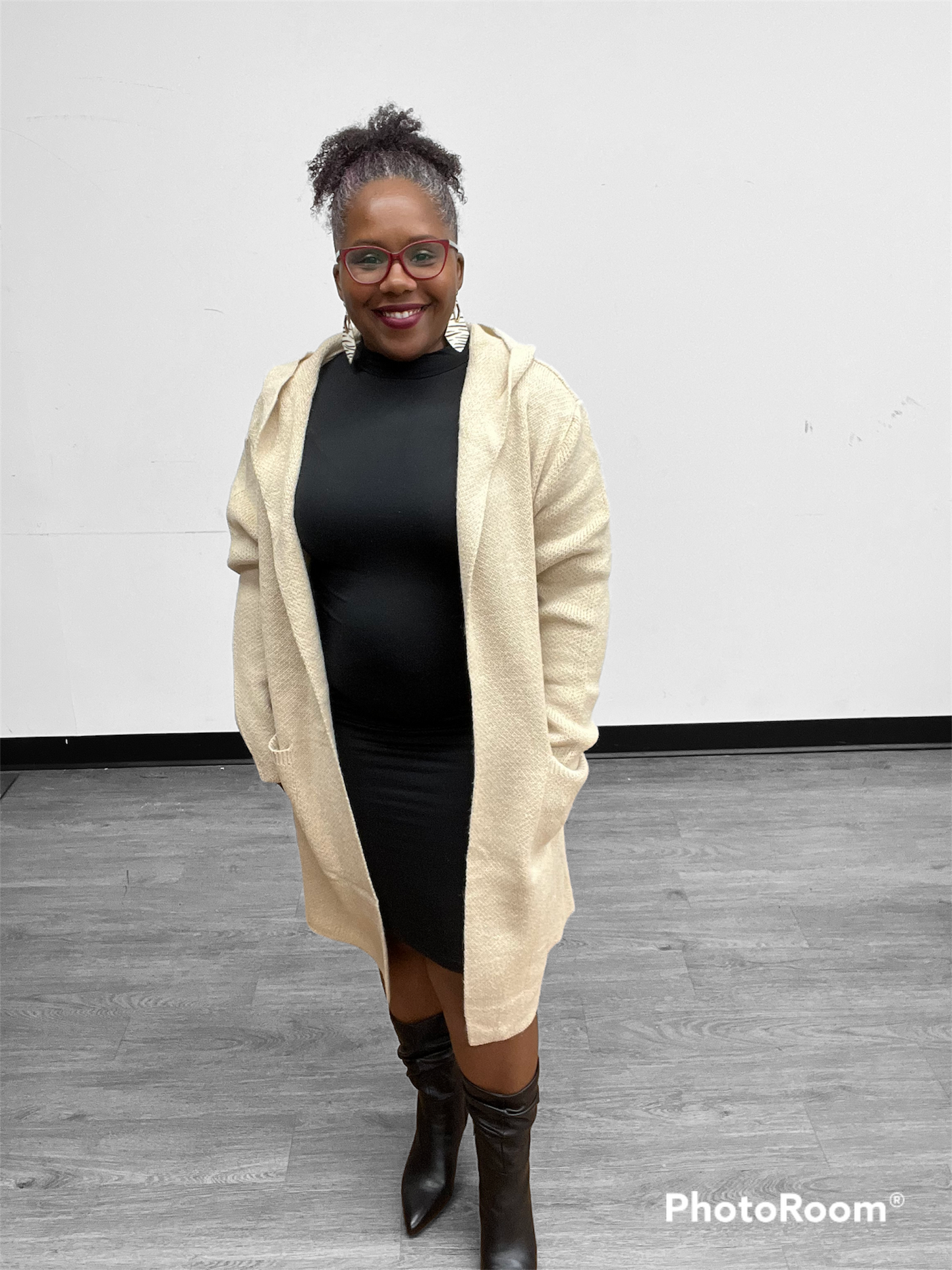 Hooded Open Cardi-Coat