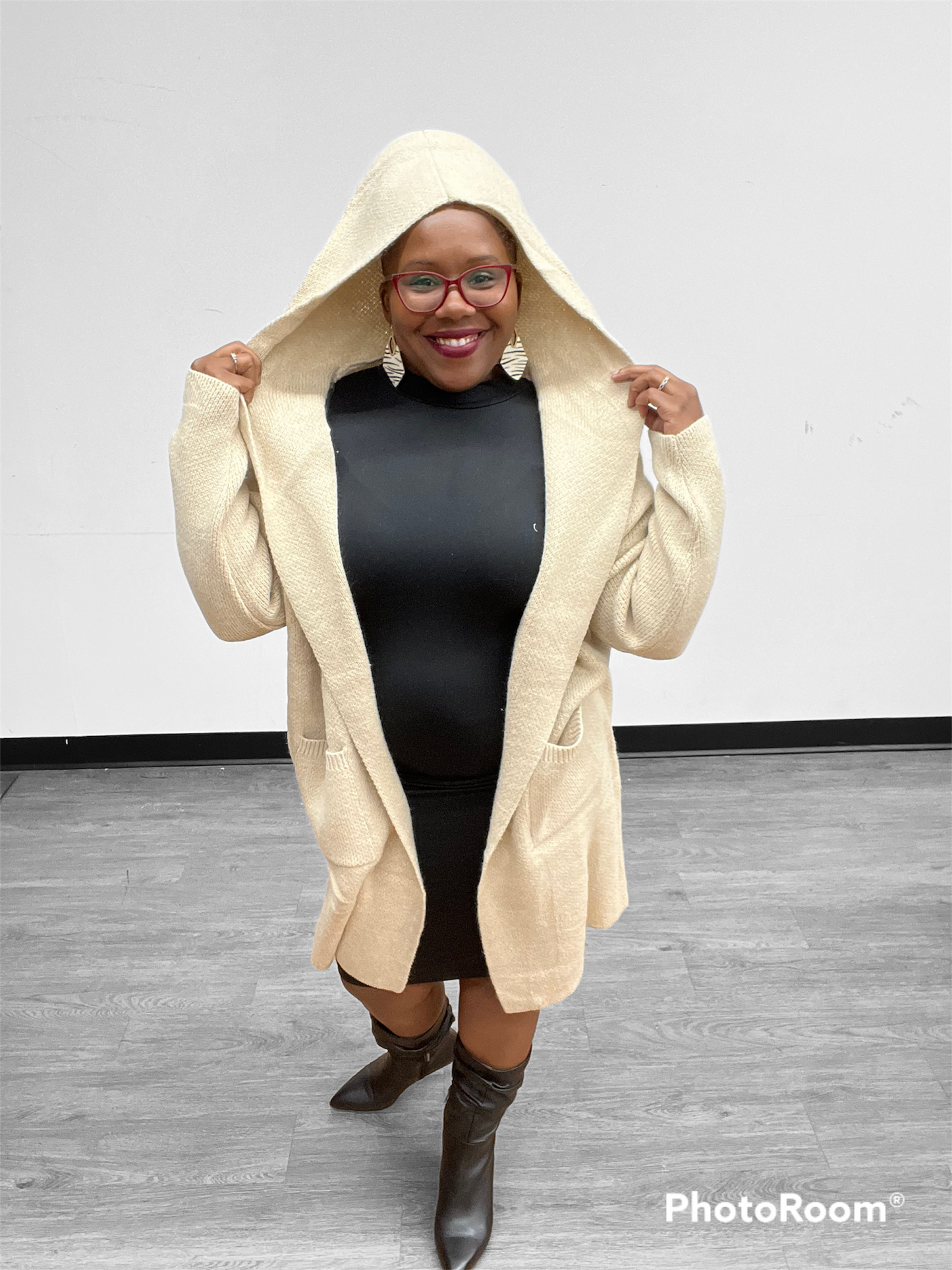 Hooded Open Cardi-Coat
