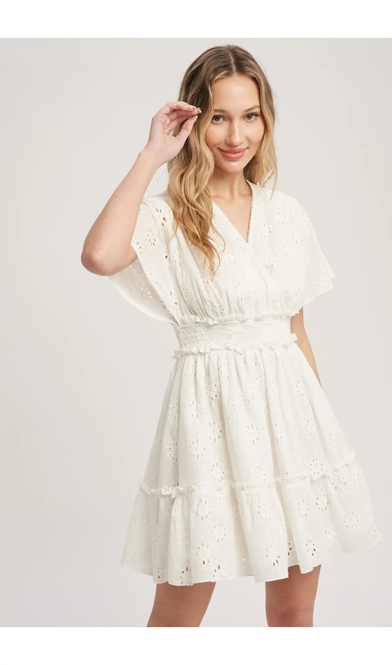 Flirty Flutter White Dress