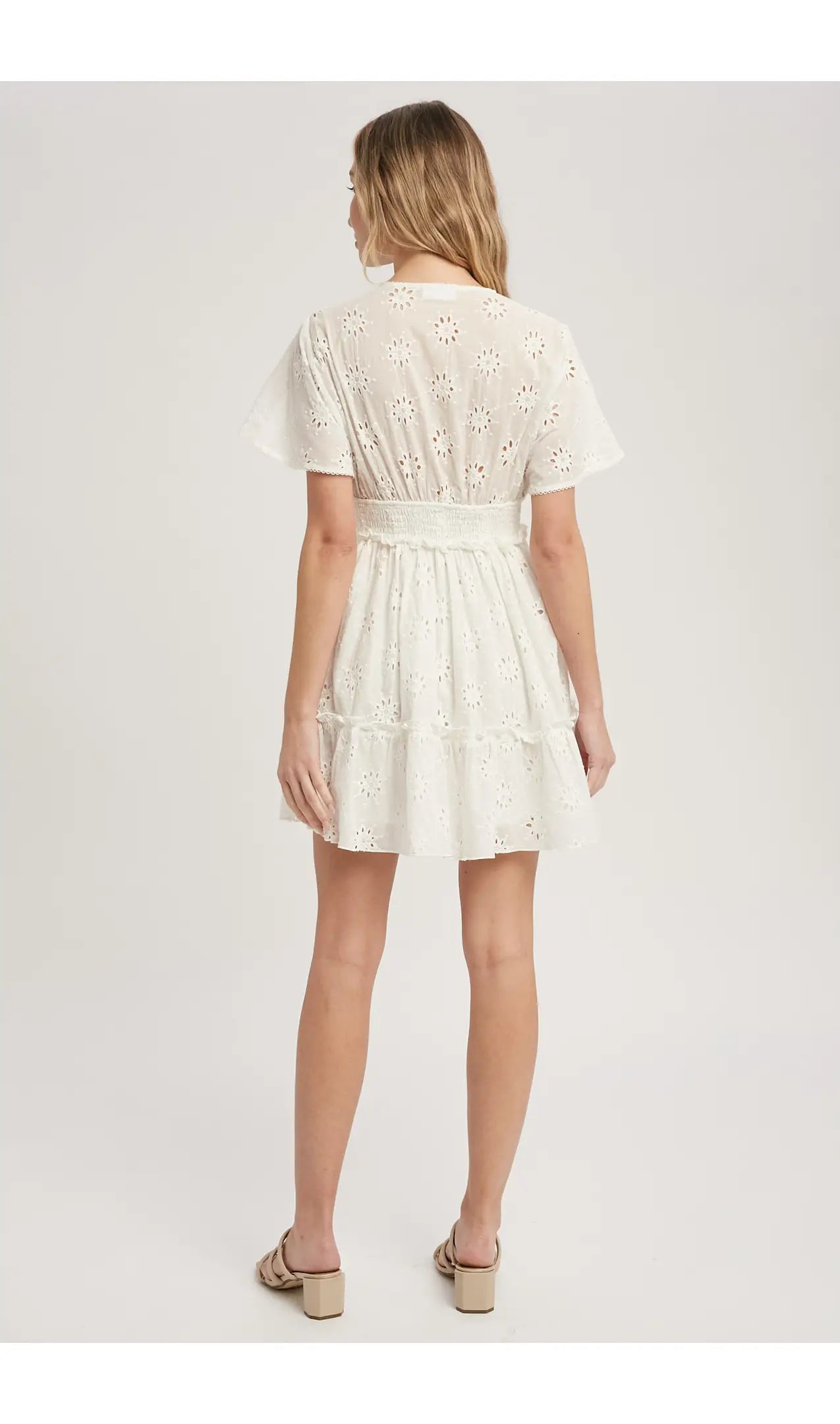 Flirty Flutter White Dress